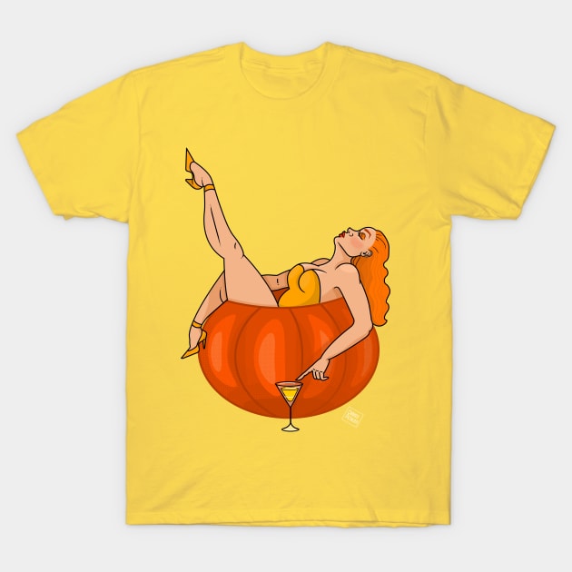 Pumpkin Pin Up T-Shirt by Christi Petaloti